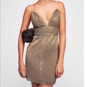 SAYLOR Gold Mini Dress